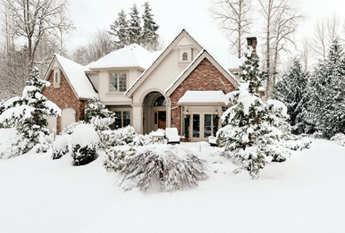 home in snow